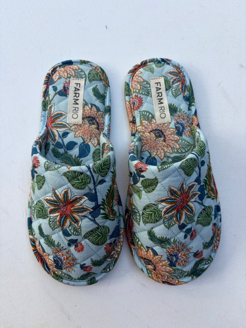 Farm Rio Floral Delhi Quilted Slip On Slippers Size 5